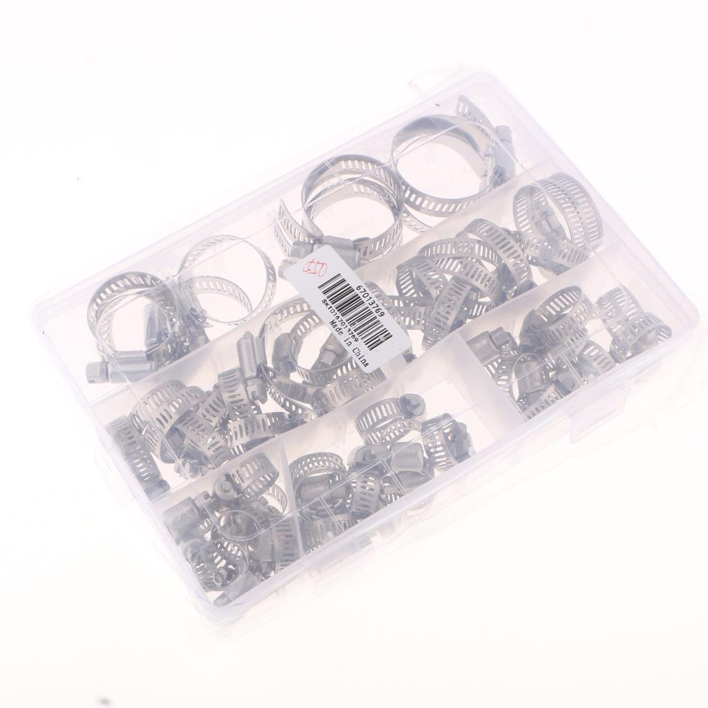 Stainless Steel 6-38mm Range Fuel Line Clip Worm Gear Hose Clamps Adjustable