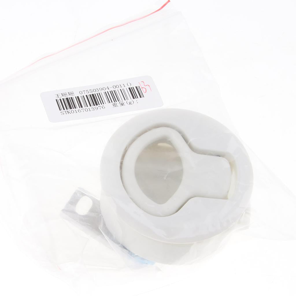 White Boat Car Locker Hatch Slam Latch 2.4 Round Marine Lock Flush Handle"