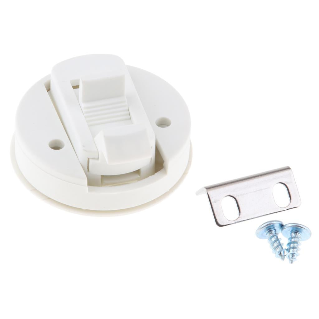 White Boat Car Locker Hatch Slam Latch 2.4 Round Marine Lock Flush Handle"