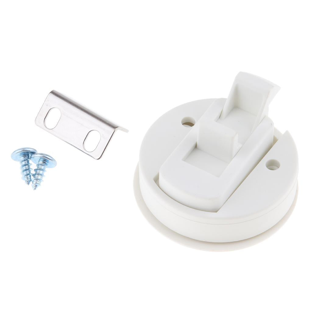White Boat Car Locker Hatch Slam Latch 2.4 Round Marine Lock Flush Handle"