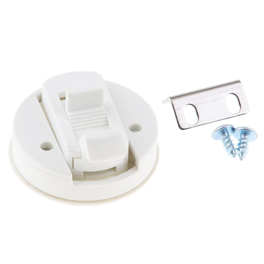 White Boat Car Locker Hatch Slam Latch 2.4 Round Marine Lock Flush Handle"