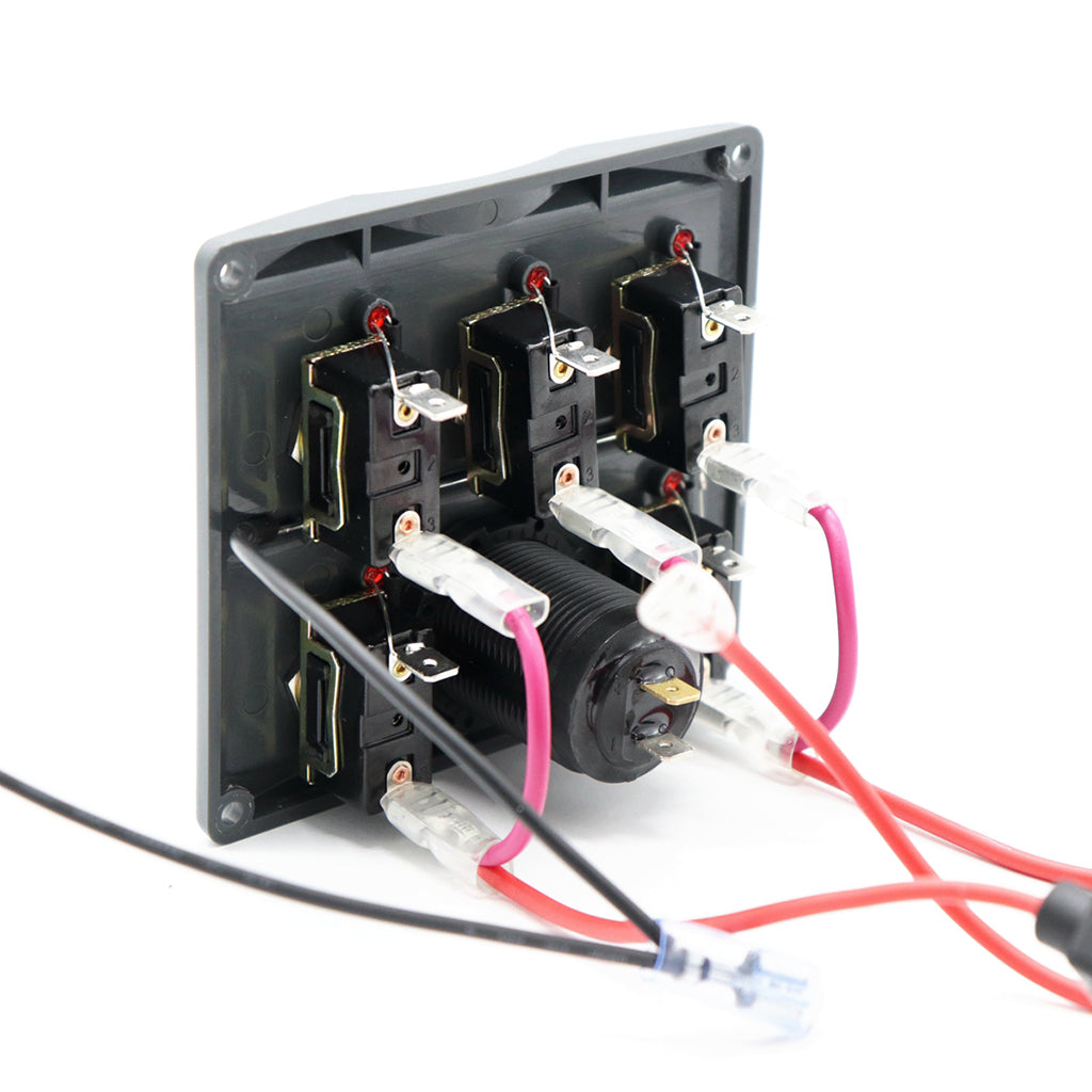 Marine 5 Gang + Battery Gauge Toggle Switch Panel Digital LED Back Light