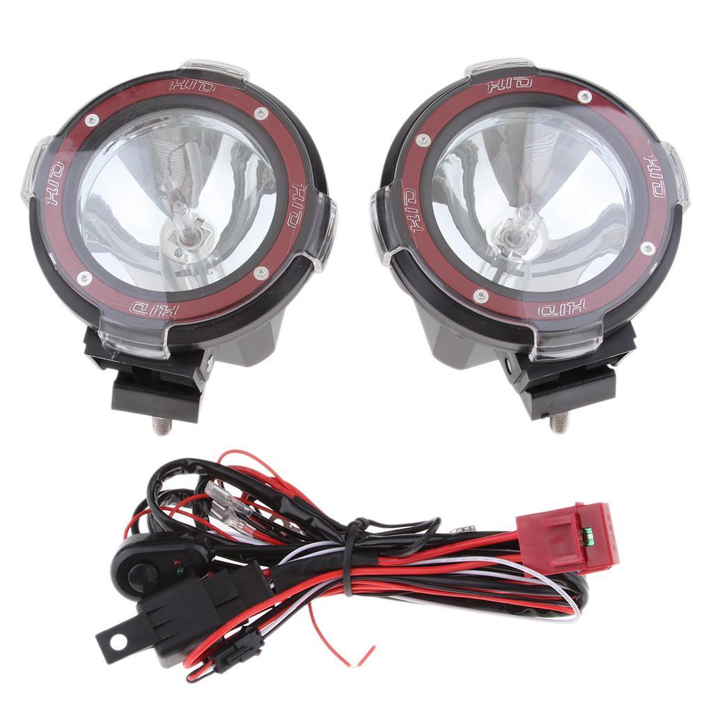 2pcs 4'' 55W Driving Lights HID Xenon 12V Trucks SUV Spot Work Light Red