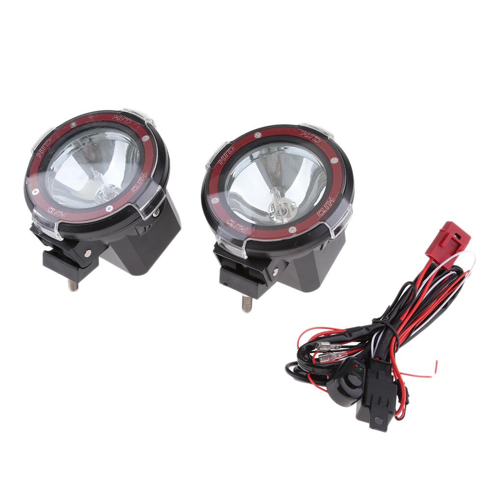 2pcs 4'' 55W Driving Lights HID Xenon 12V Trucks SUV Spot Work Light Red