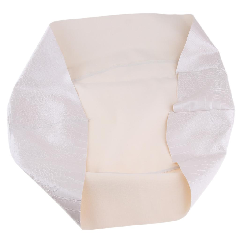 Artificial Leather Motorcycle Seat Cover Waterproof Seat Protect Pad White 1