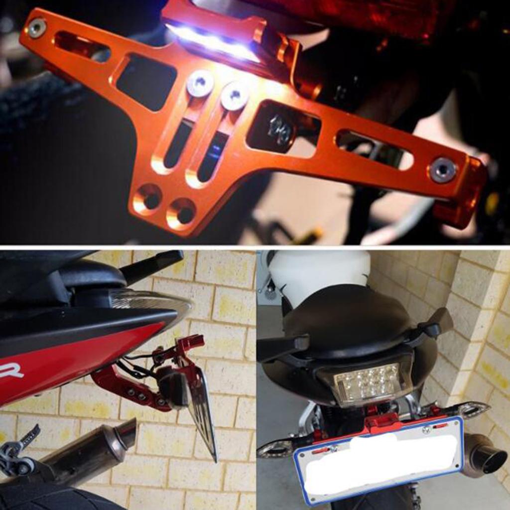Universal Motorcycle Adjustable License Number Plate Frame Holder Bracket