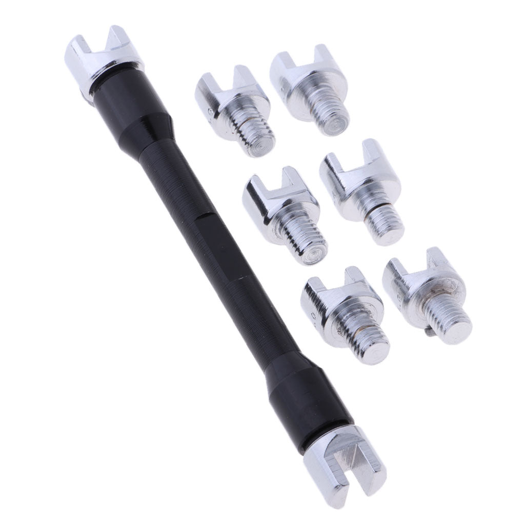 Motorcycle Wheel Spoke Wrench Set Handle Repair Tool 5.4mm-6.8mm Black