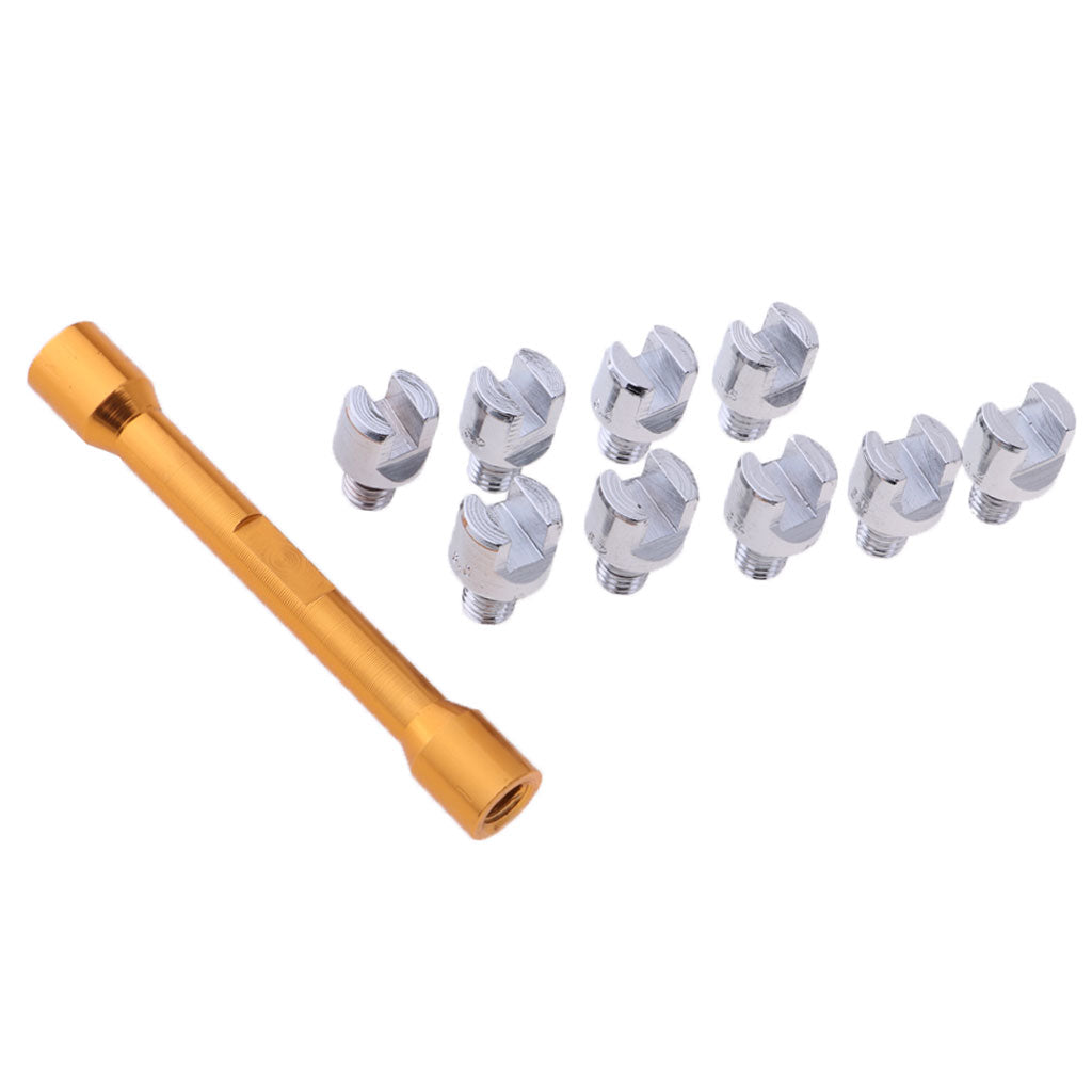 Motorcycle Wheel Spoke Wrench Set Handle Repair Tool 5.0mm-6.8mm Gold