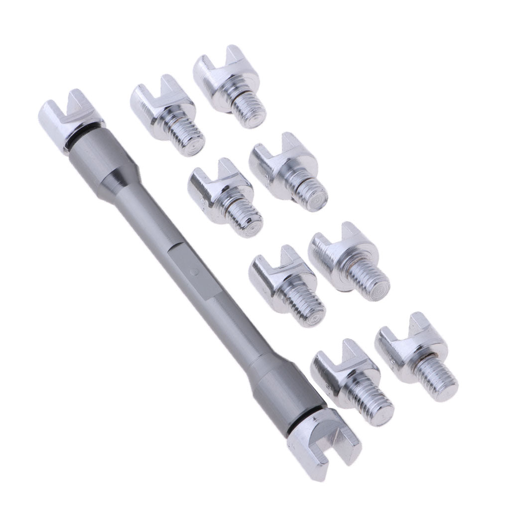 Motorcycle Wheel Spoke Wrench Set Handle Repair Tool 5.0mm-6.8mm Grey