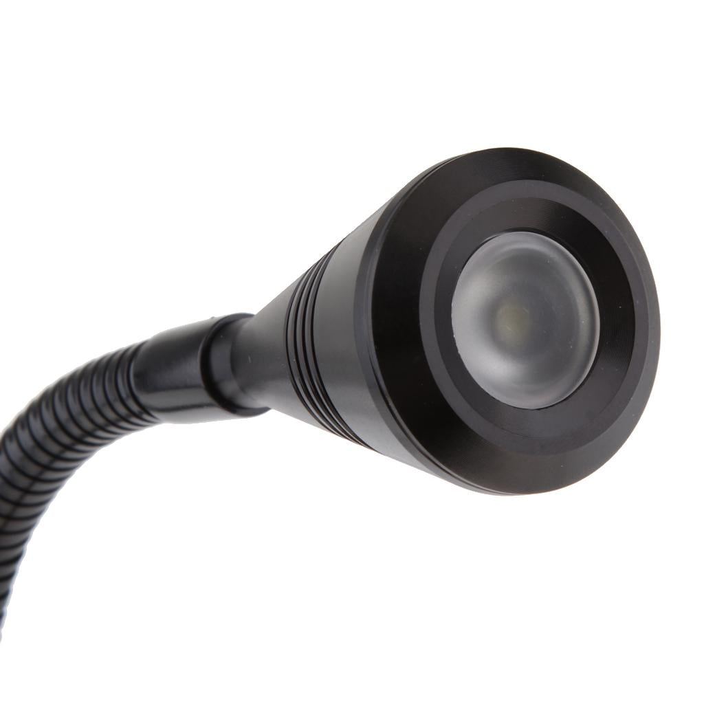12V 2W LED Flexible Gooseneck Reading Light for Boat RV Motorhome Black