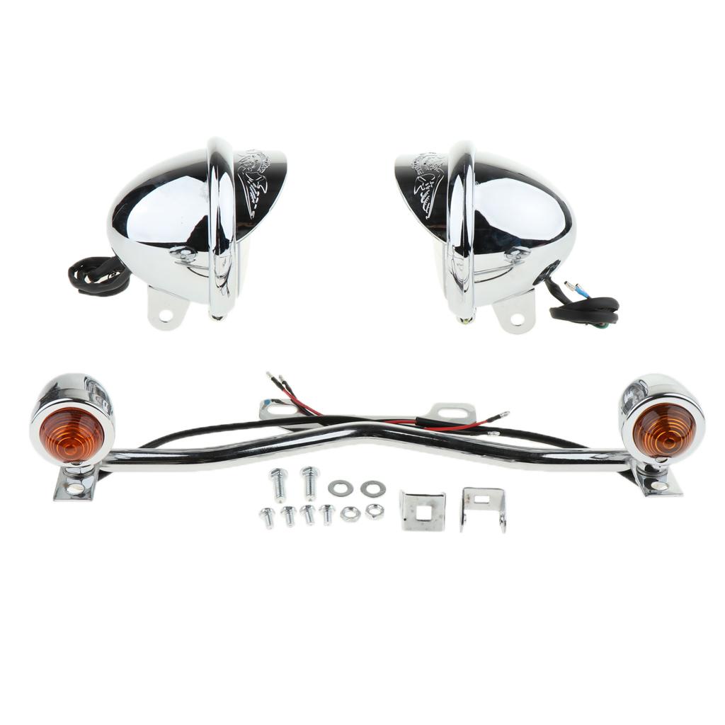 Motorcycle Driving Lamp Spot Fog Turn Signal Light Bracket for Harley Chrome