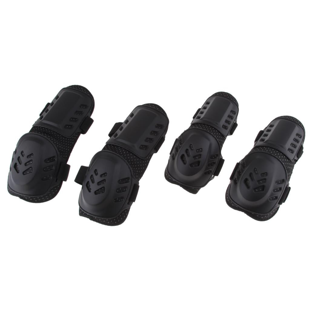 Adults Protective Gear Knee & Elbow Pads with Elastic Straps for Motorcycle Skating Skateboarding Cycling