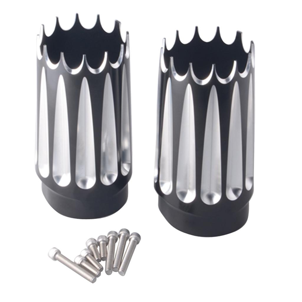 Black Slider Fork Boot Cover for Harley FLT FLHR FLHT FLHX FLSTF FLSTN #2