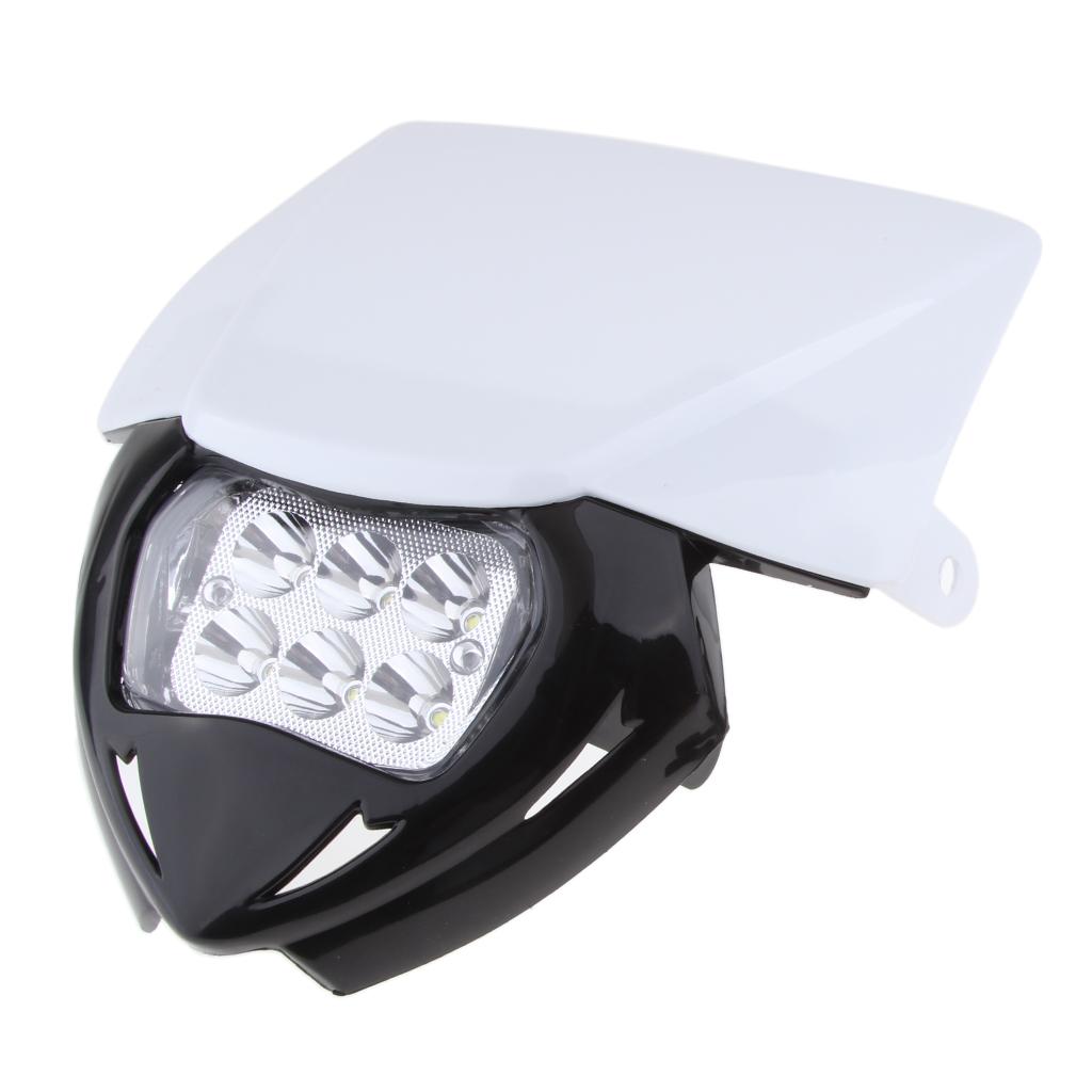 Universal Motorcycle LED Headlight Headlamp for Enduro Dirt Bike White