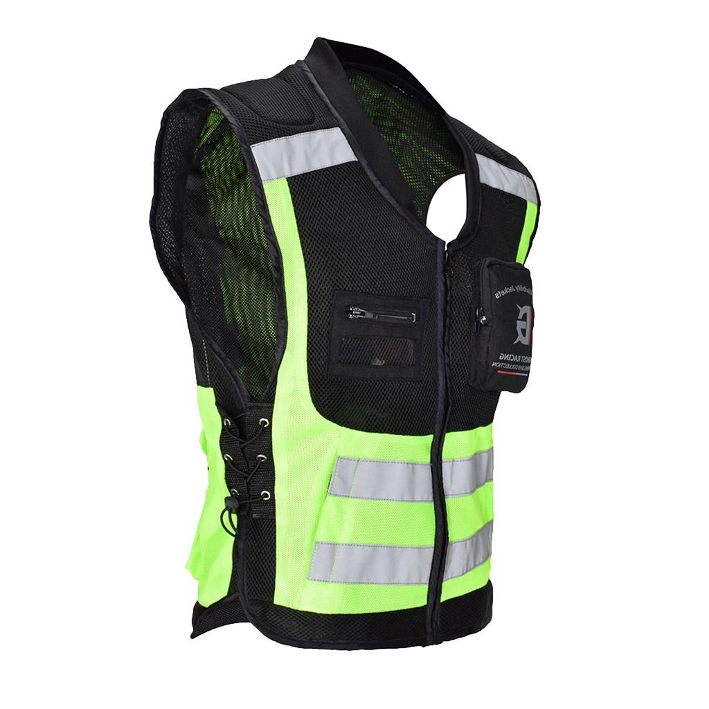 Hi-Vis Reflective Motorcycle Vest Adjustable Waistcoat Commuter Jacket XL
