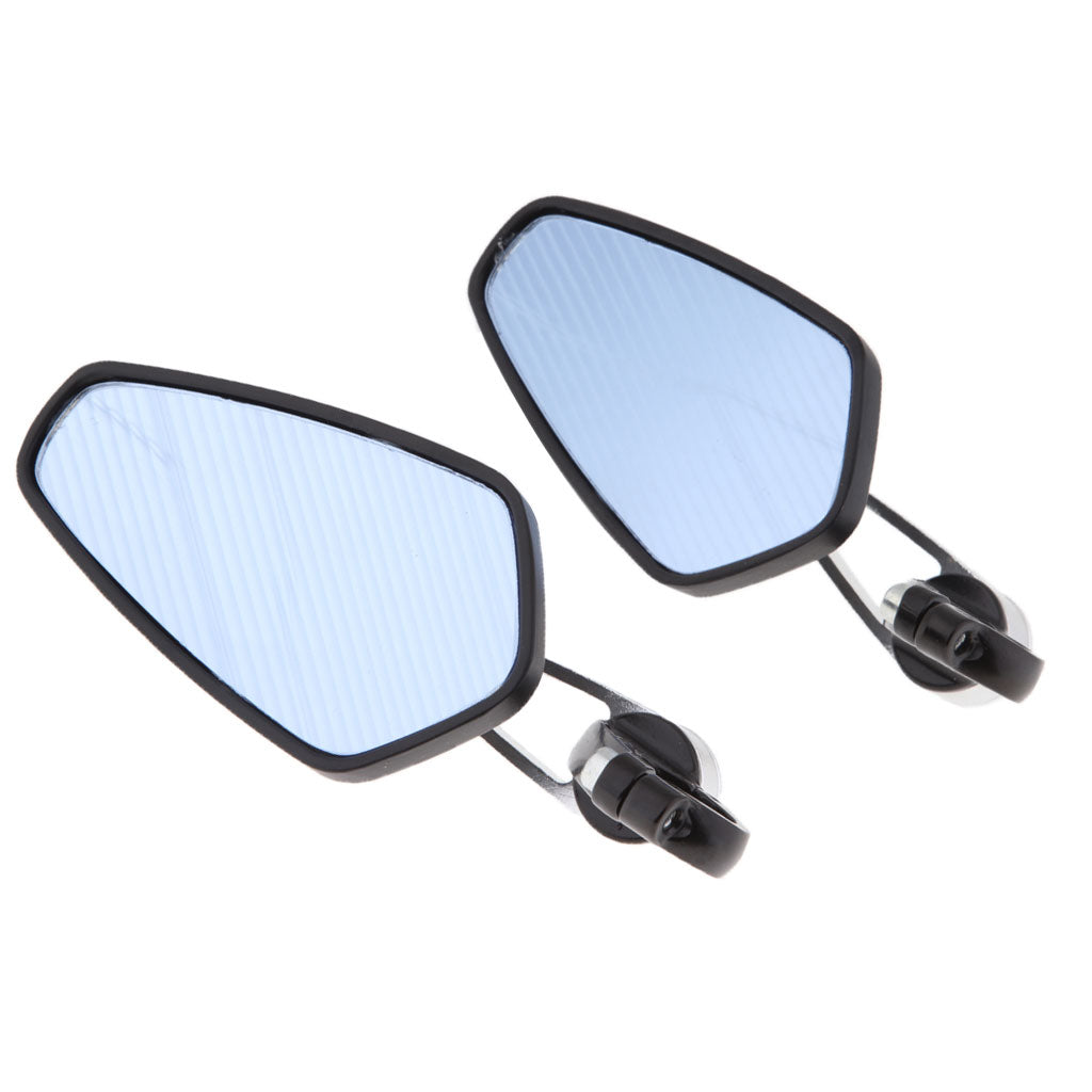 Universal Motorcycle Side View Mirrors Set for 18-24mm Handlebar Black