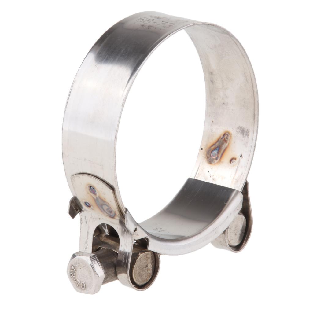Universal Motorcycle Exhaust Clamp Clip - Stainless Steel 68-73mm