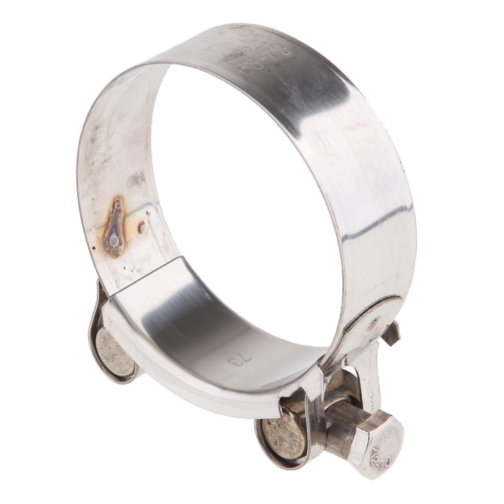 Universal Motorcycle Exhaust Clamp Clip - Stainless Steel 68-73mm