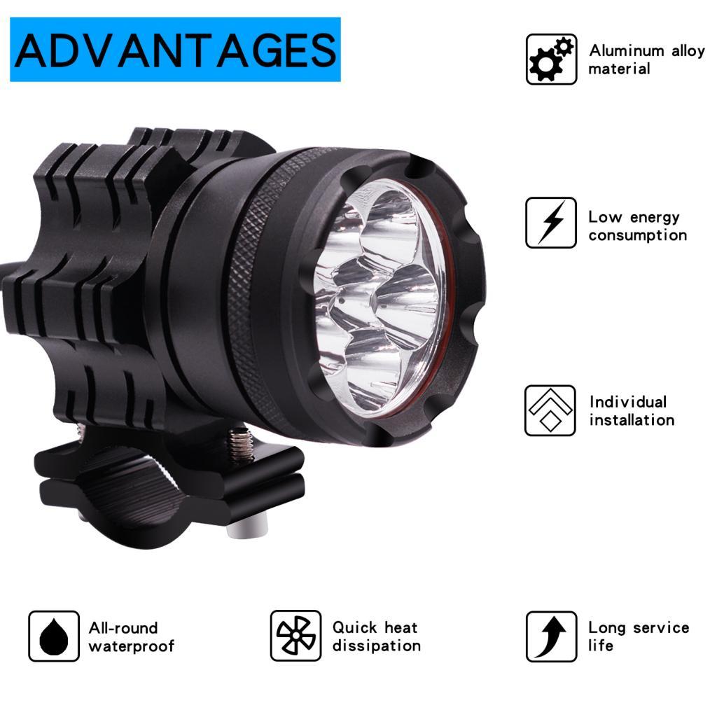 Motorcycle Front LED Headlight Flash Head Lamp Strobe Light with Switch 30W