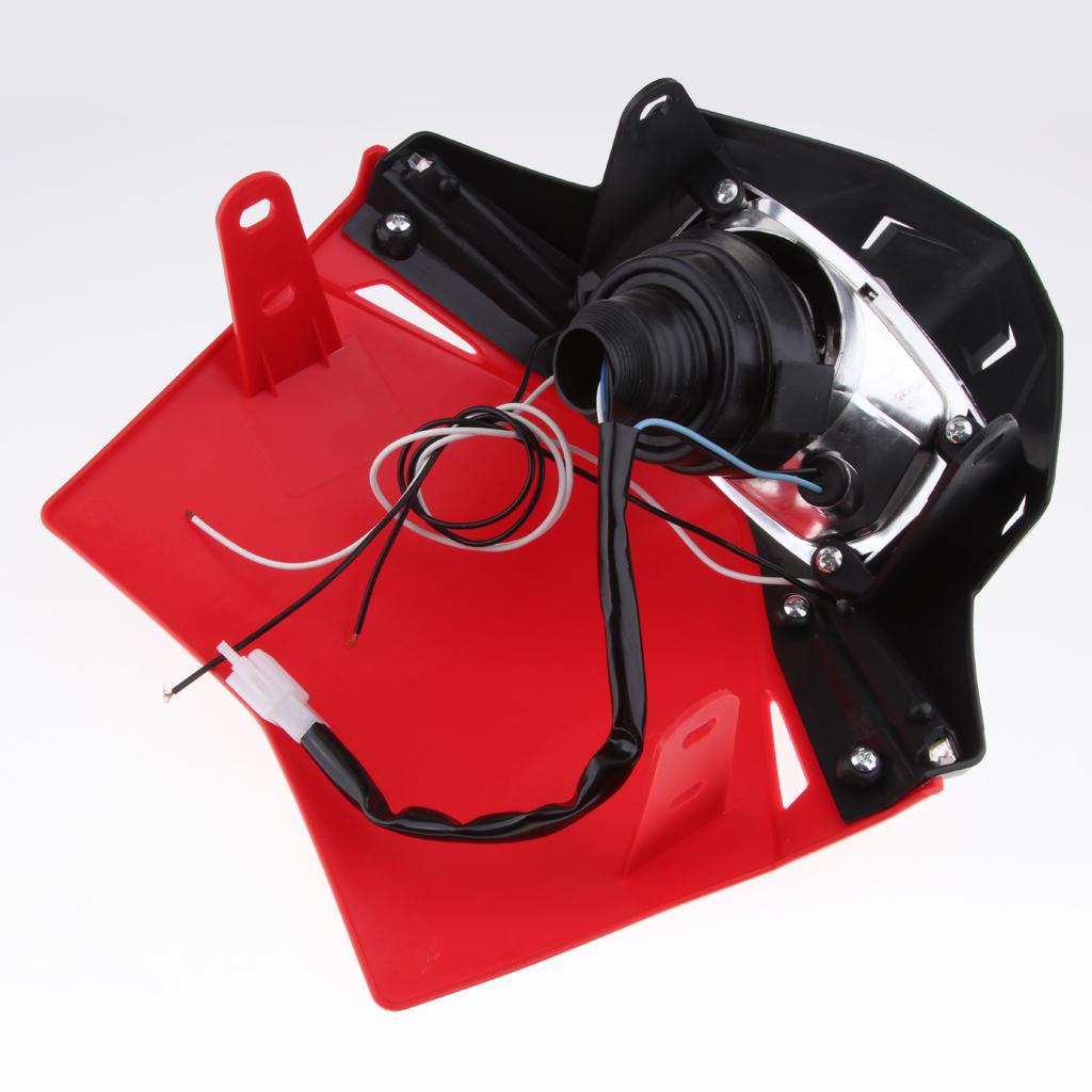 Motorbike MX Dirt Bike MotoCross Headlight Head Lamp Fairing for Honda Red