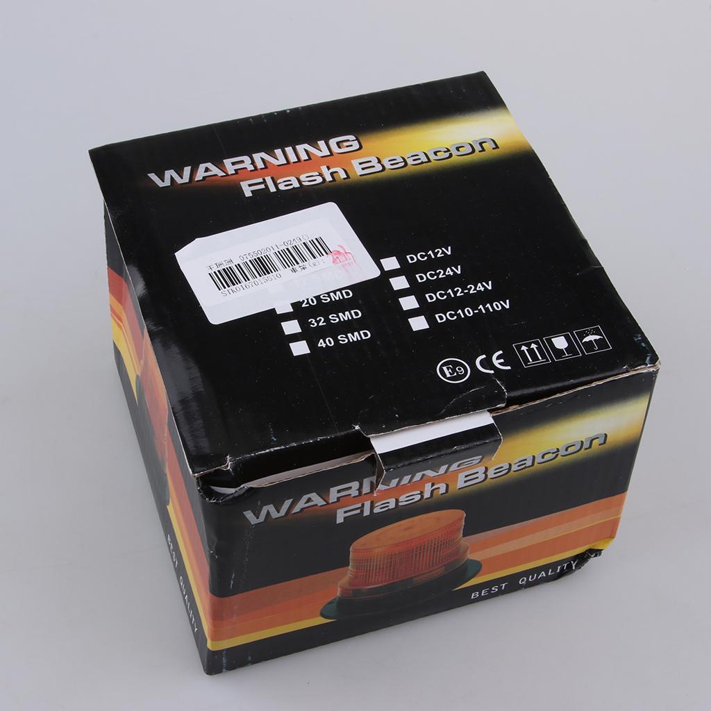 Amber Magnetic Beacon Light Emergency Warning Strobe Yellow Roof Round