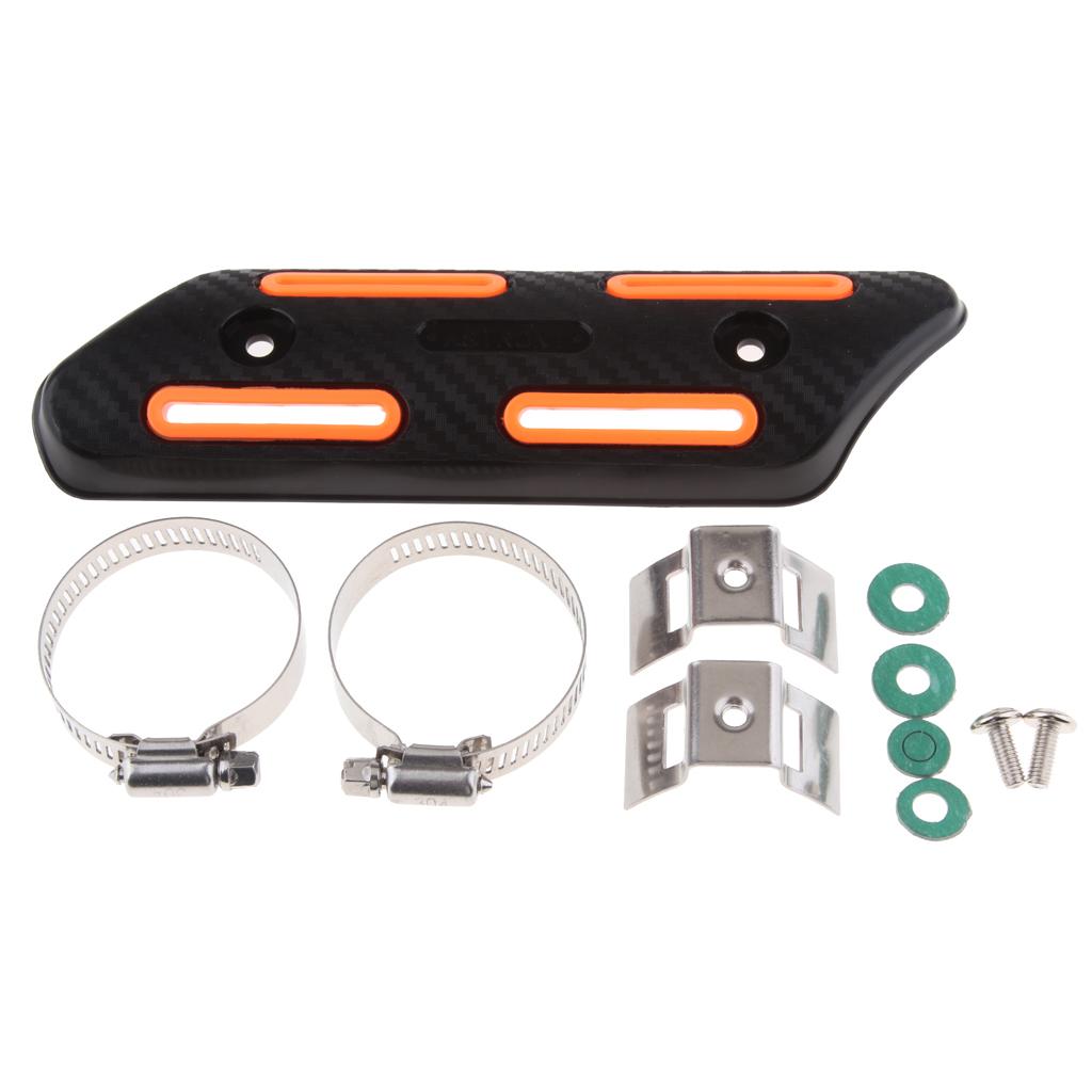 Motorcycle Exhaust Link Pipe Heat Shield Link Tube Protector Cover Orange