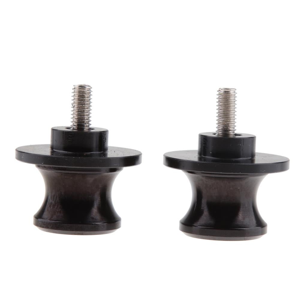 2 Pieces 6mm Motorcycle CNC Swing Arm Slider Spools for Yamaha TMAX530 Black