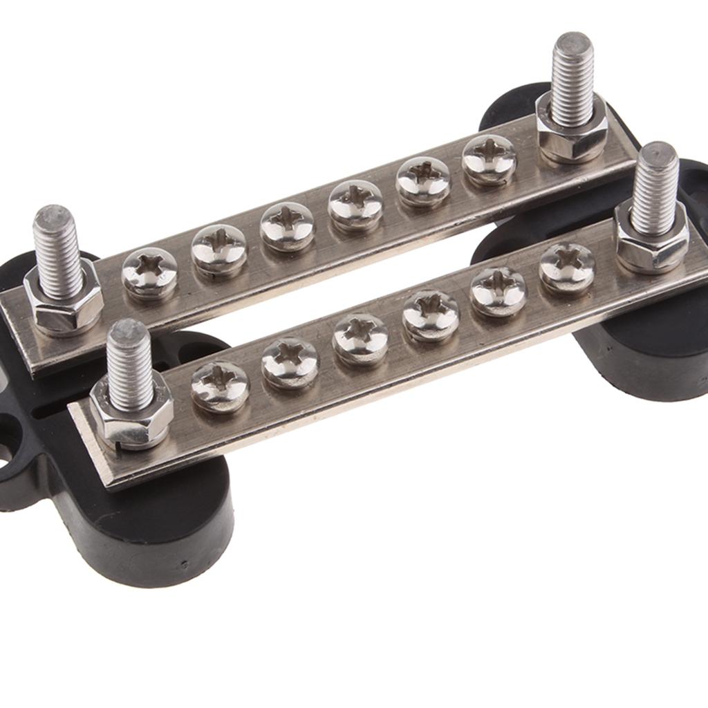 Dual Row 6 Position Screw Terminal Strip Bus Bar Power Distribution Block