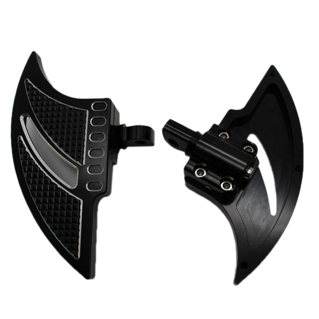 Motorcycle Front Rear Black CNC Driver Passenger Stretched Floorboards For Harley Touring Road Glide Road King