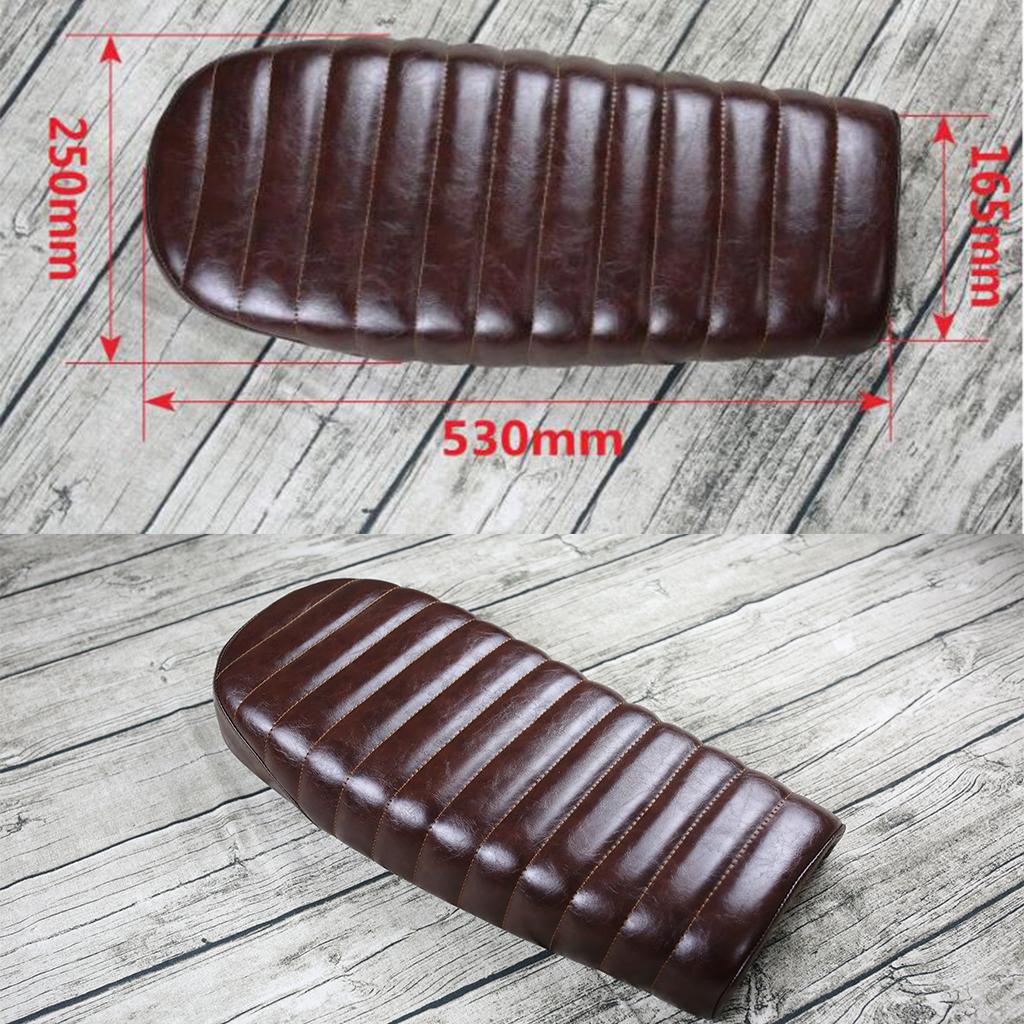 Motorcycle Flat Brat Saddle Cafe Racer Vintage Seat Cushion #03