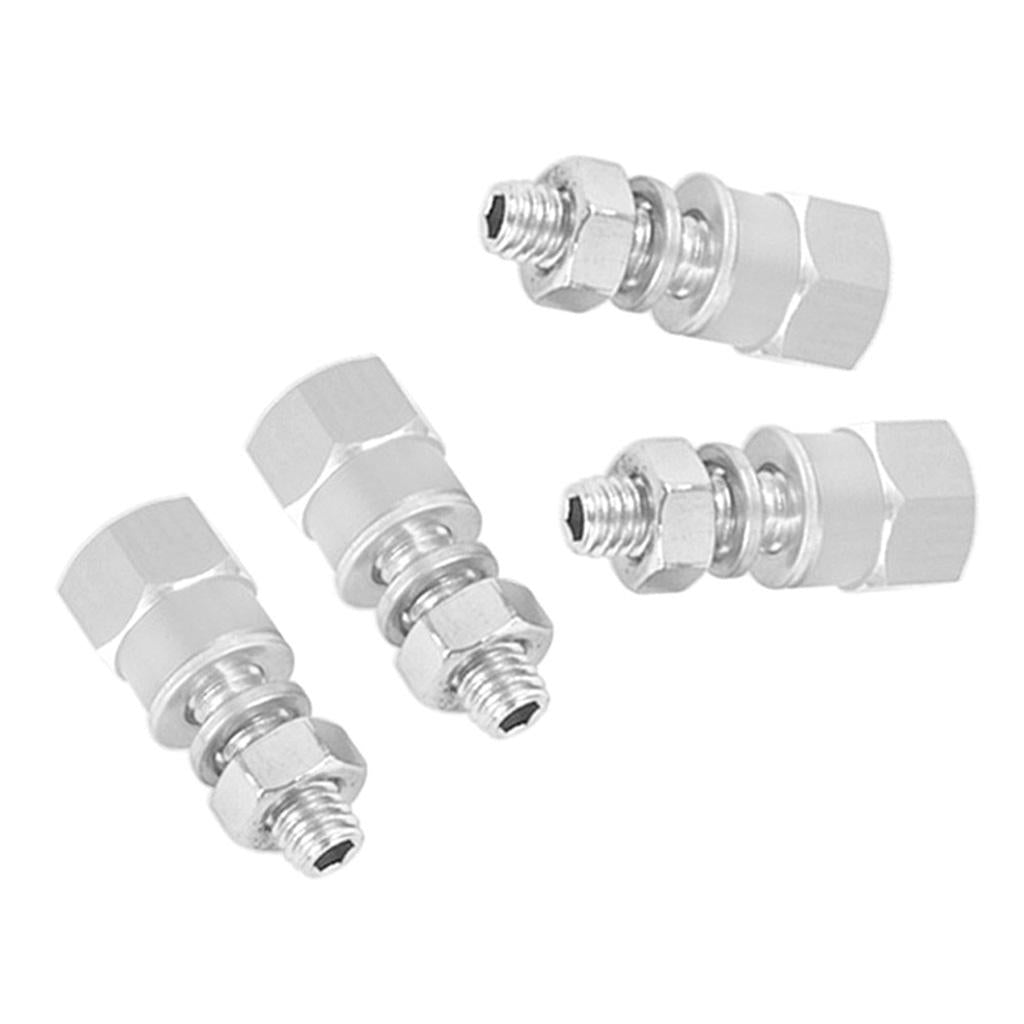 4pcs Aluminium Motorcycle License Plate Frame Fasteners/Bolts/Screws Silver
