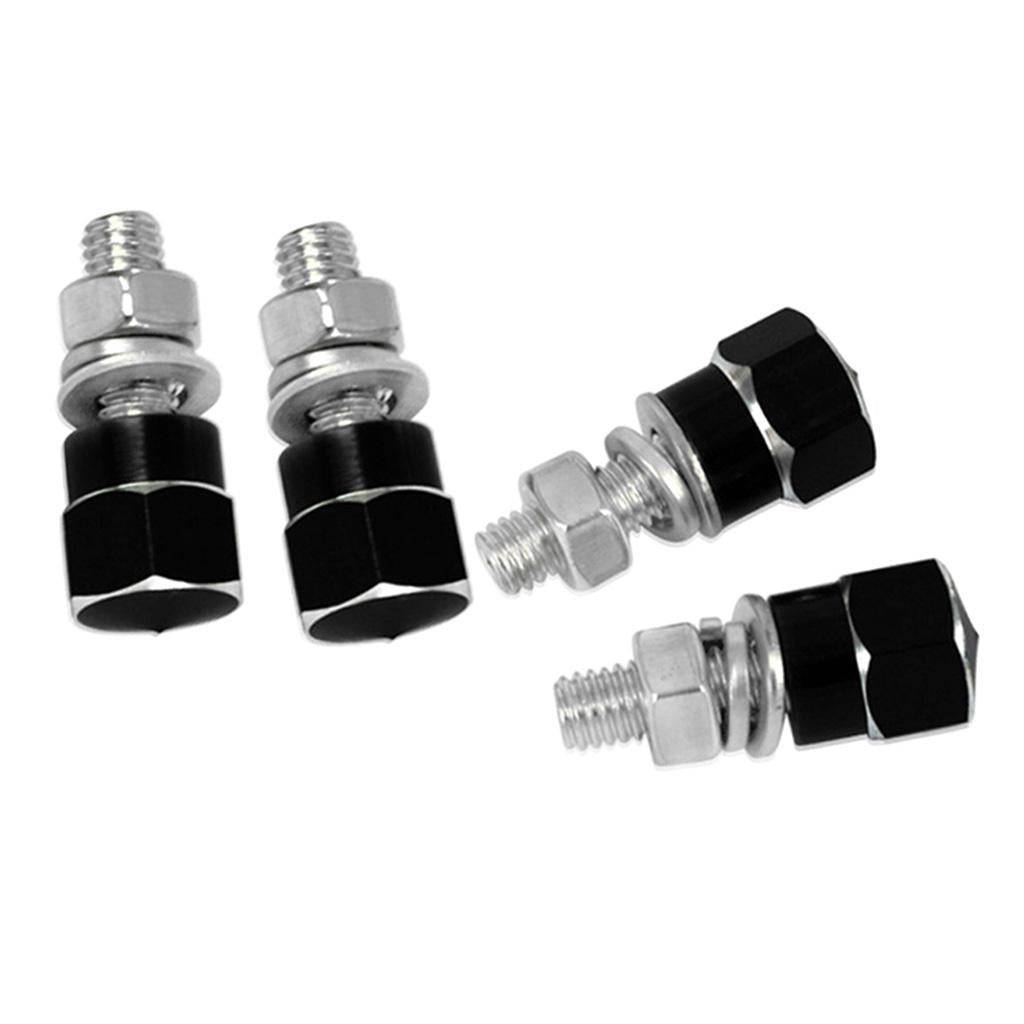 4pcs Aluminium Motorcycle License Plate Frame Fasteners/Bolts/Screws Black
