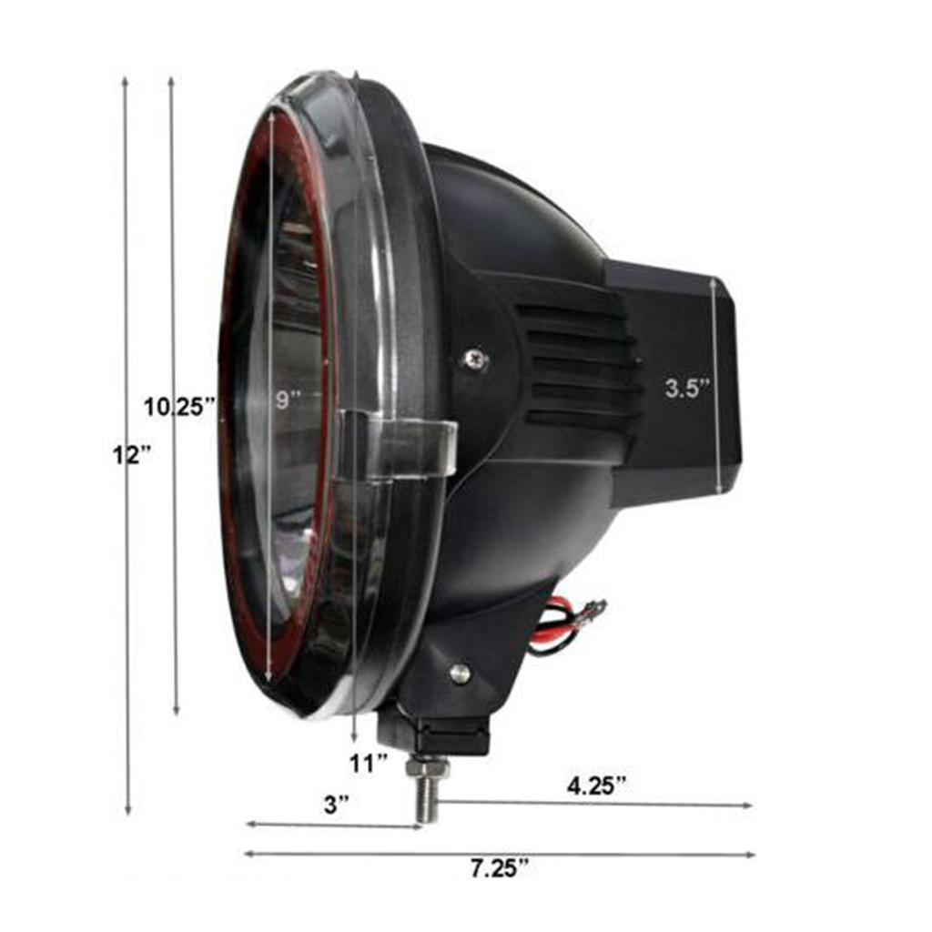 9'' 100W Flood Driving Lights HID Xenon 12V Trucks SUV Spot Work Light Black