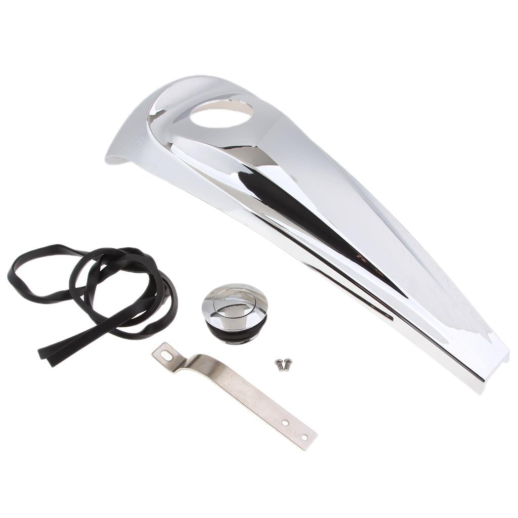 Smooth Dash Fuel Console Panel Insert Cover with Cap For Harley Silver