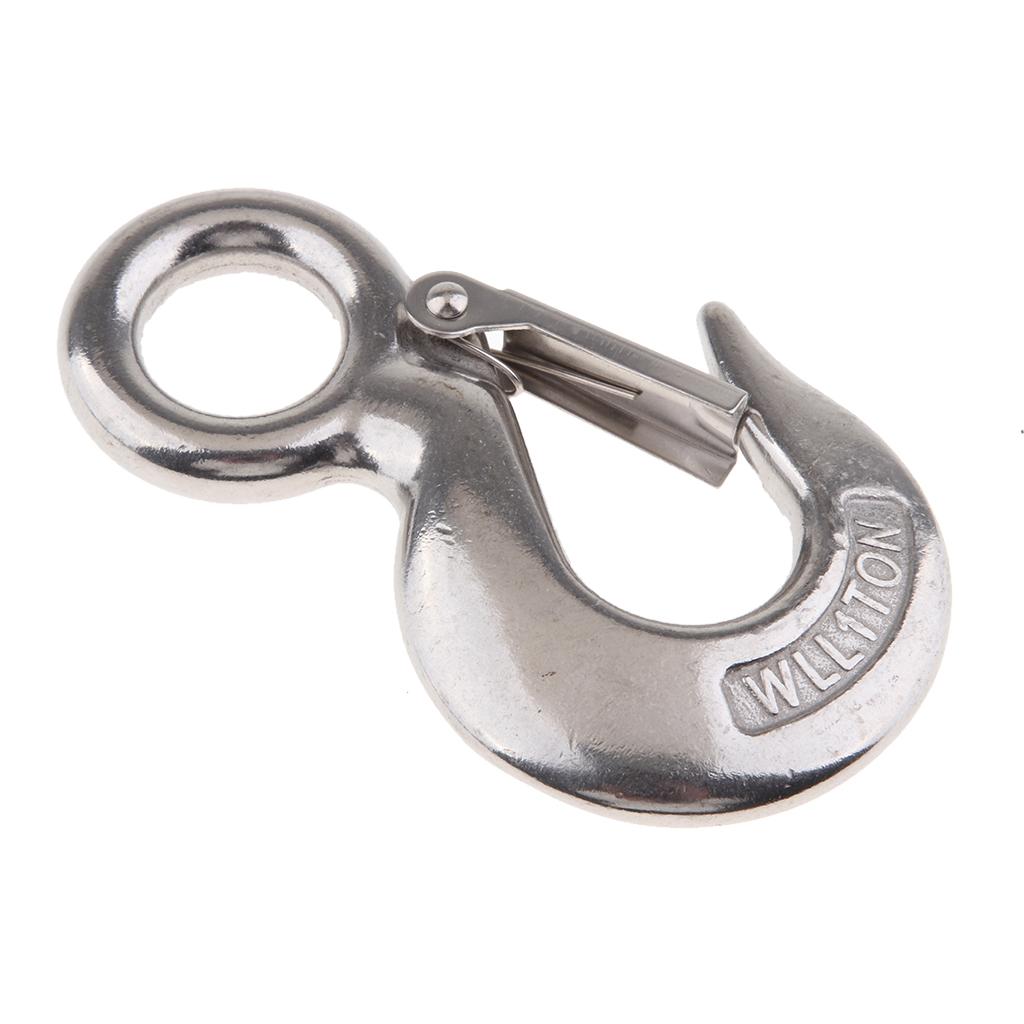 Stainless Steel Clevis Safety Latch Hook Latch for Winch Cable UTV/ATV 1.0T