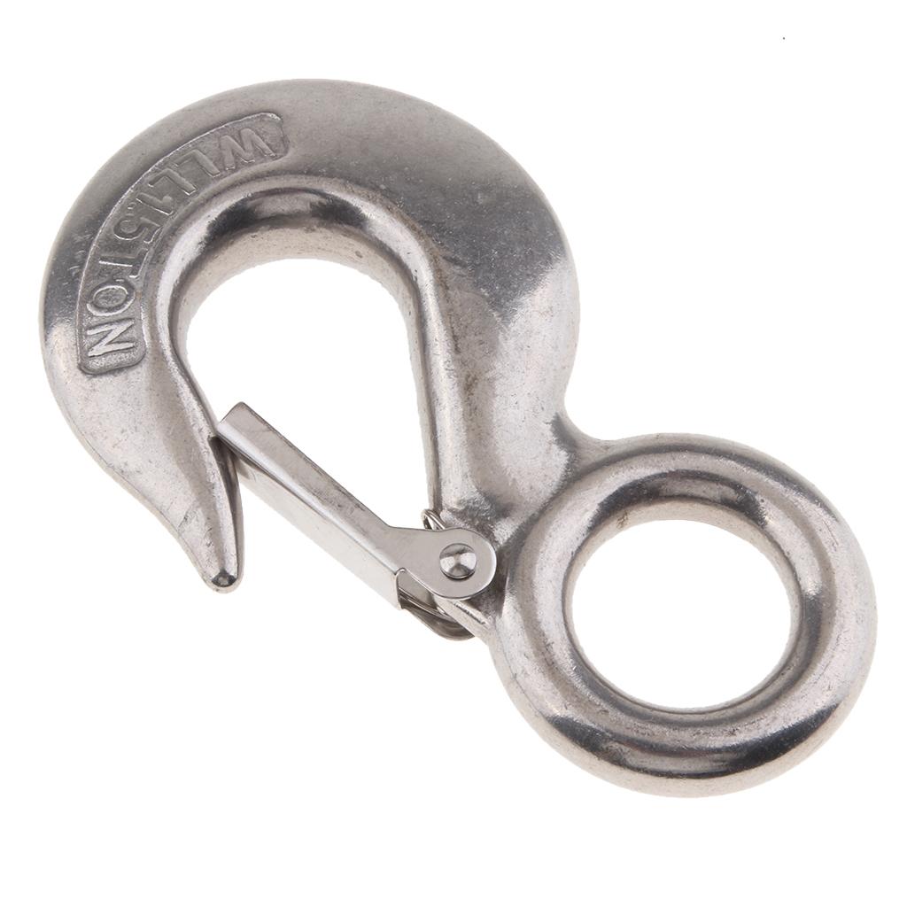 Stainless Steel Clevis Safety Latch Hook Latch for Winch Cable UTV/ATV 1.5T