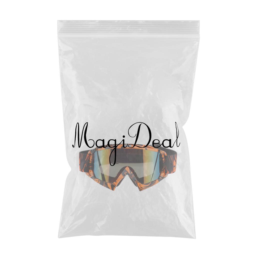 Motorcycle ATV Dirt Bike Racing Goggles Glasses Anti-UV Dust Orange-Color