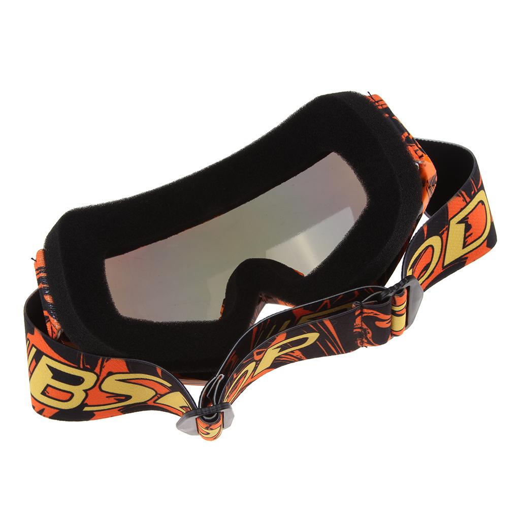 Motorcycle ATV Dirt Bike Racing Goggles Glasses Anti-UV Dust Orange-Color