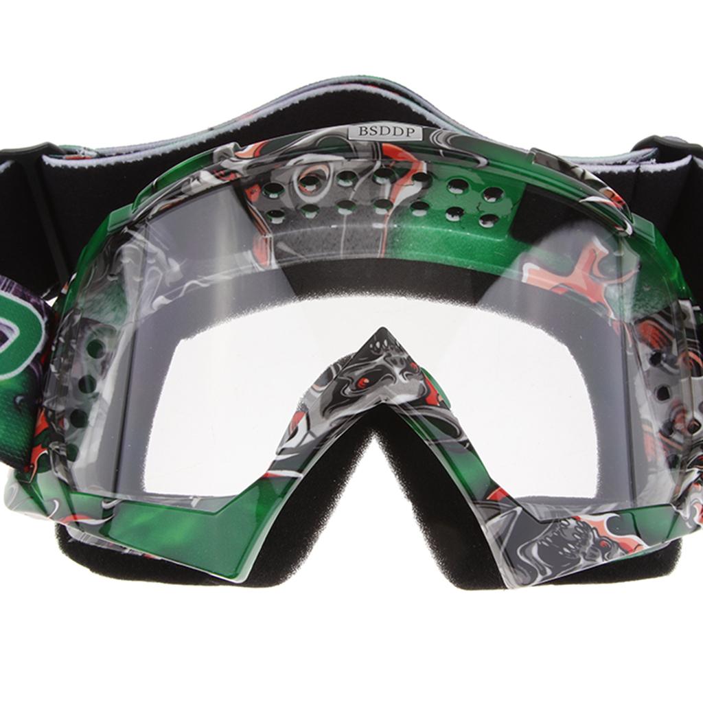 Anti Fog Motorcycle ATV Dirt Bike Racing Goggles Glasses A011 White Mirror