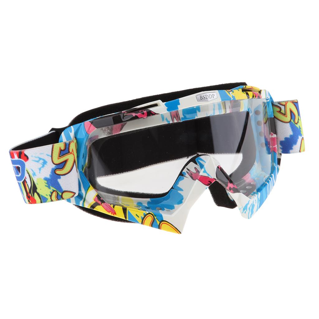 Anti Fog Motorcycle ATV Dirt Bike Racing Goggles Glasses A014 White Mirror