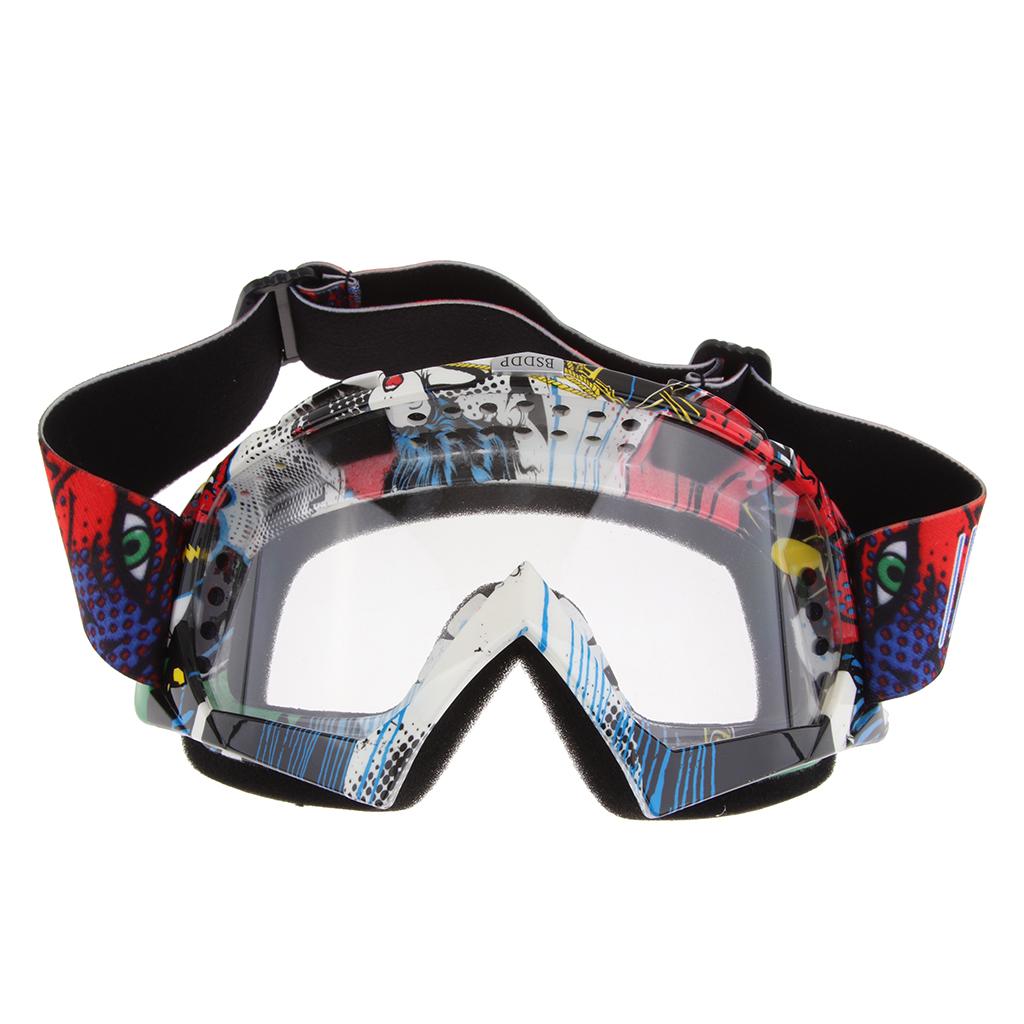 Anti Fog Motorcycle ATV Dirt Bike Racing Goggles Glasses A016 White Mirror