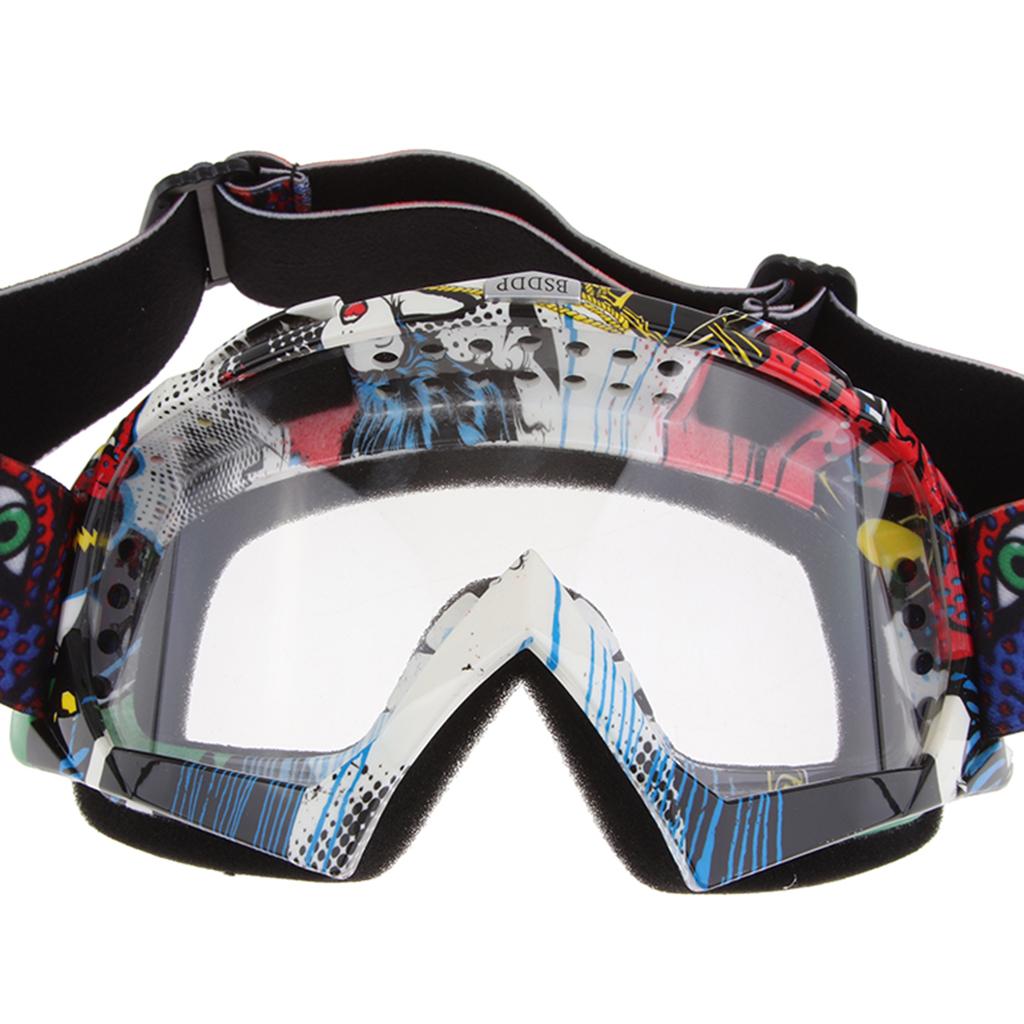 Anti Fog Motorcycle ATV Dirt Bike Racing Goggles Glasses A016 White Mirror