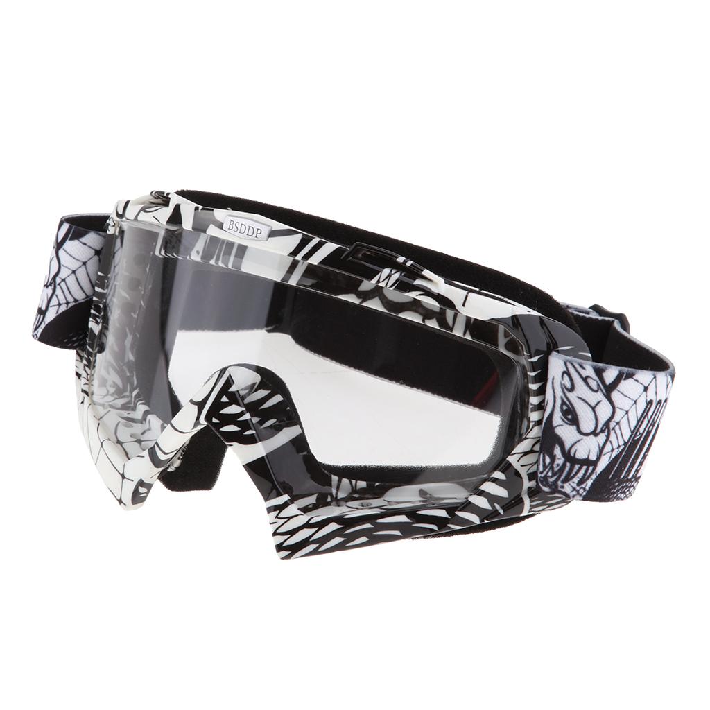Anti Fog Motorcycle ATV Dirt Bike Racing Goggles Glasses A017 White Mirror