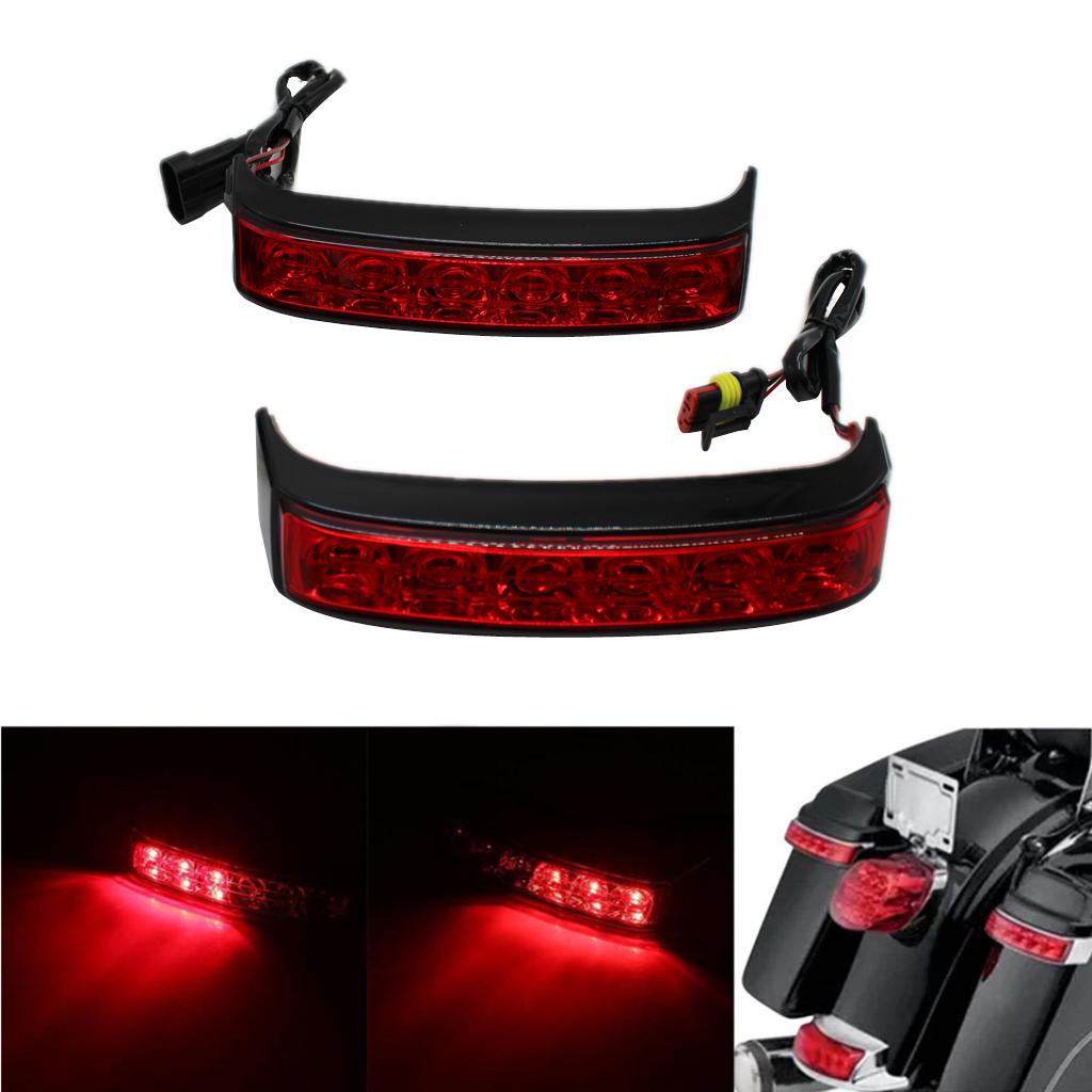 Motorcycle LED Brake Tail Light Saddlebag Lights For Harley Touring Street Glide 2014-2017