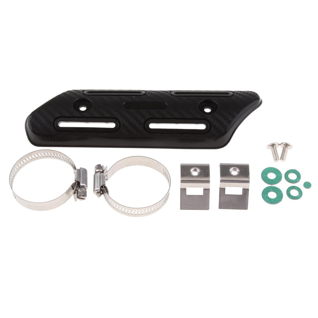 Motorcycle Exhaust Link Pipe Heat Shield Link Tube Protector Cover Pad Black