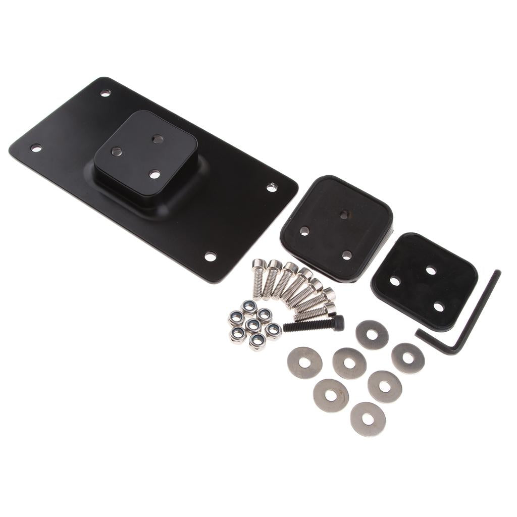 Laydown License Plate Frame Mount for Harley Sportster Dyna Softail Black