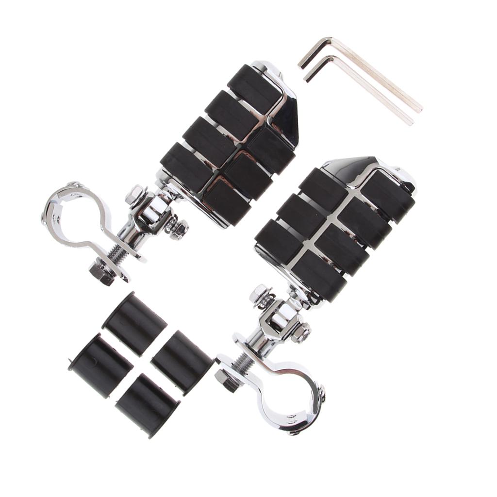 Motorcycle Highway Foot Pegs Footrest 1 1/4inch Engine Guard Mounts Clamps For Harley