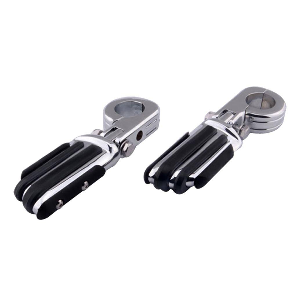 Adjustable Motorcycle Foot Pegs Foot Rests with Mounting Bracket for Harley