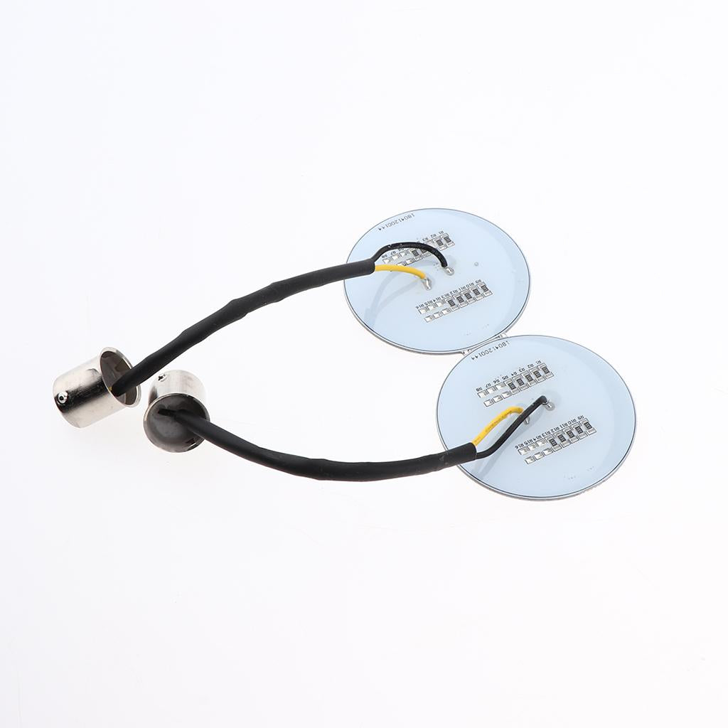 2pcs 50 mm Diameter LED Motorcycle Round Turn Signal Light Red for Harley