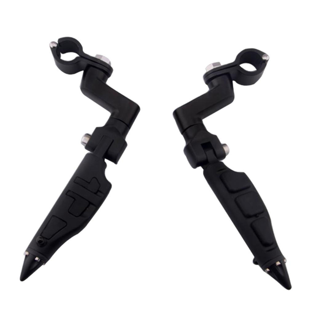 Aluminum Footbrake Rear Pegs Bracket Mount Footrest for Motorcycles Black